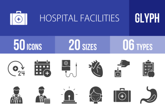 50 Hospital Icons: Graphics for Branding