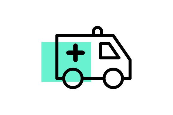 Ambulance Icon for Medical Crafts