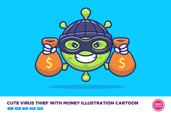 Cute Virus Thief Graphics & Illustrations Review