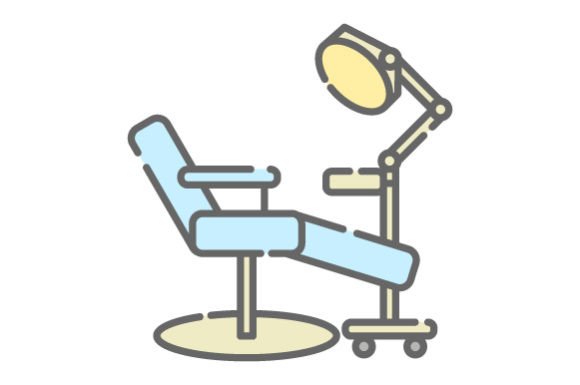 Dentist Chair Icon for Medical Crafts