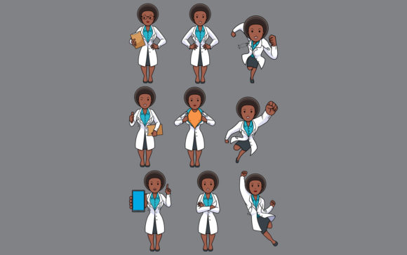 Doctor African Female Set: Graphics and Illustrations