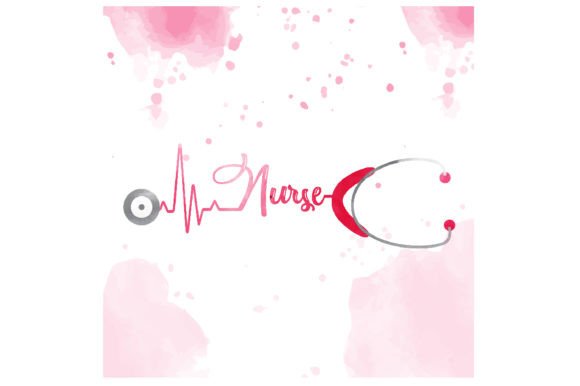 Medical Crafts: Watercolor Stethoscope with Nurse Text