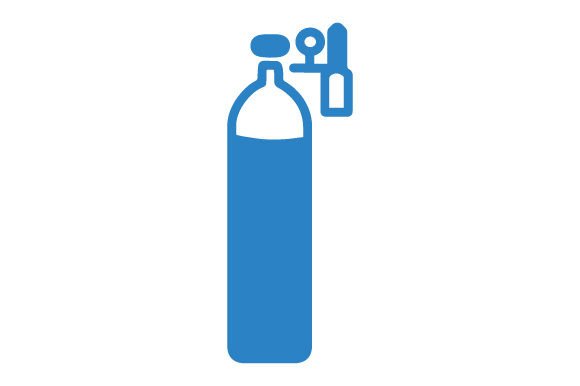 Oxygen Cylinder and Regulator Icon: Medical Crafts