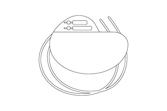 Pacemaker Line Art for Medical Crafts