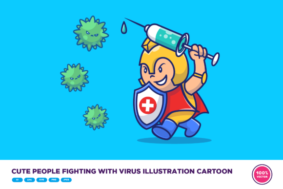 Review: Cute People Fighting Virus Design