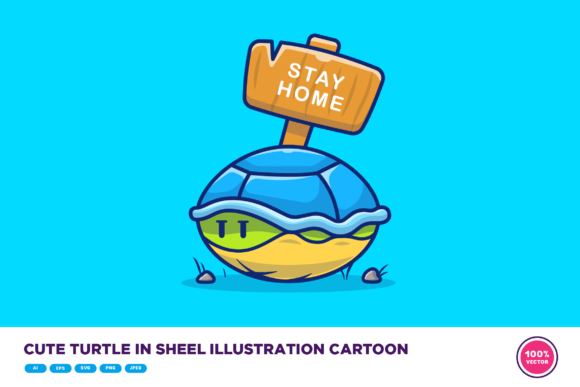 Review: Cute Turtle in Sheel Illustration for Embroidery