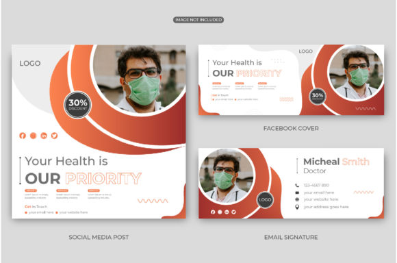 Social Media Cover and Email Signature Graphics for Web Templates