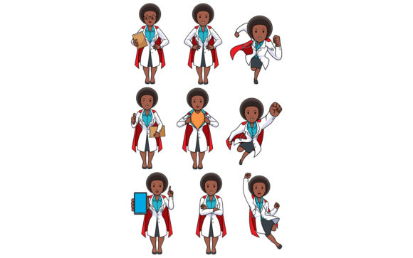 Super Doc African Female Set: Graphics & Illustrations
