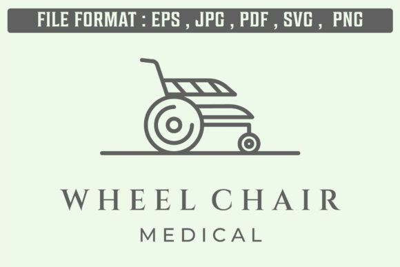 Wheel Chair Line Art Logo Minimalist Graphics & Logos